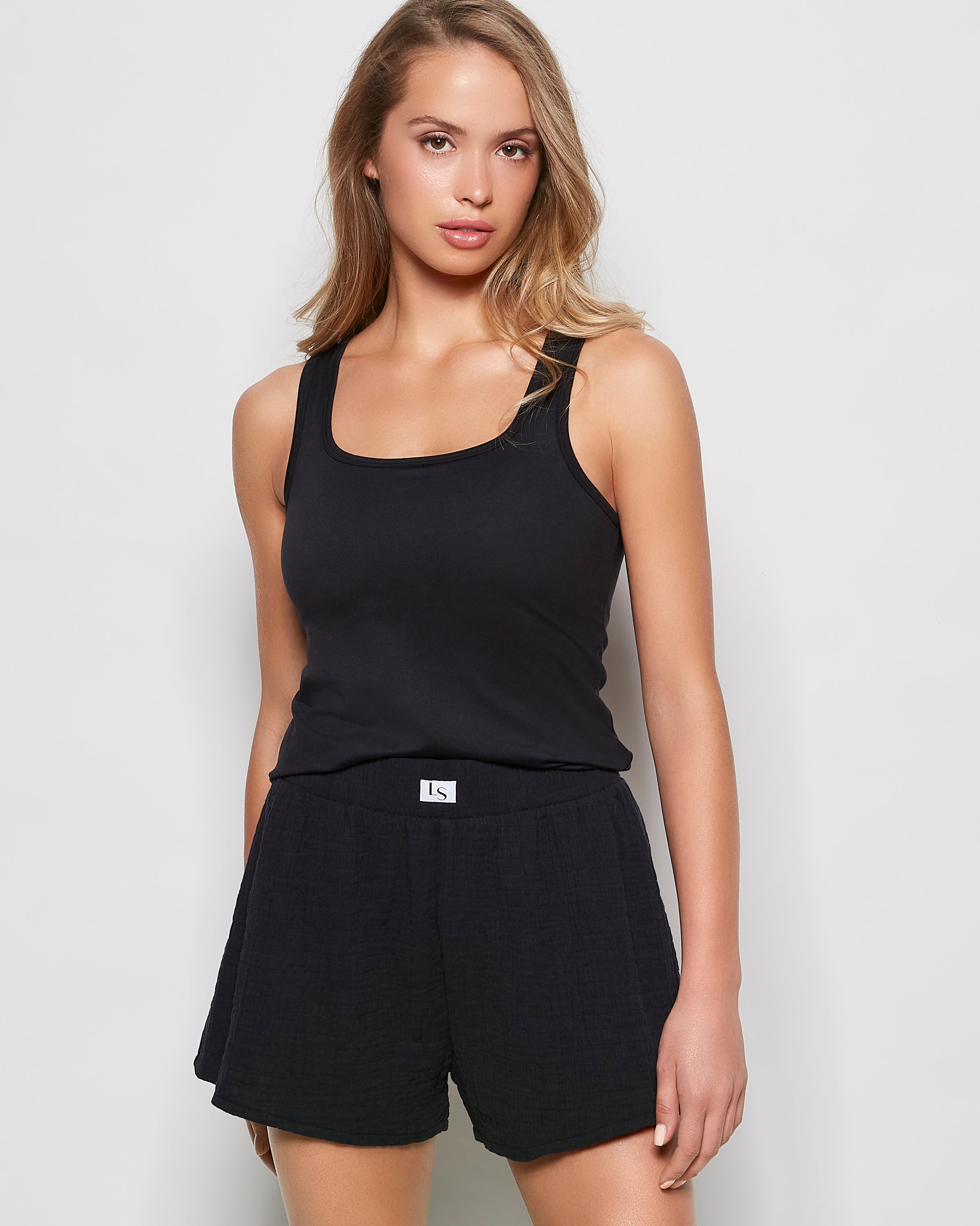 La Senza Textured Sleep Short in Black