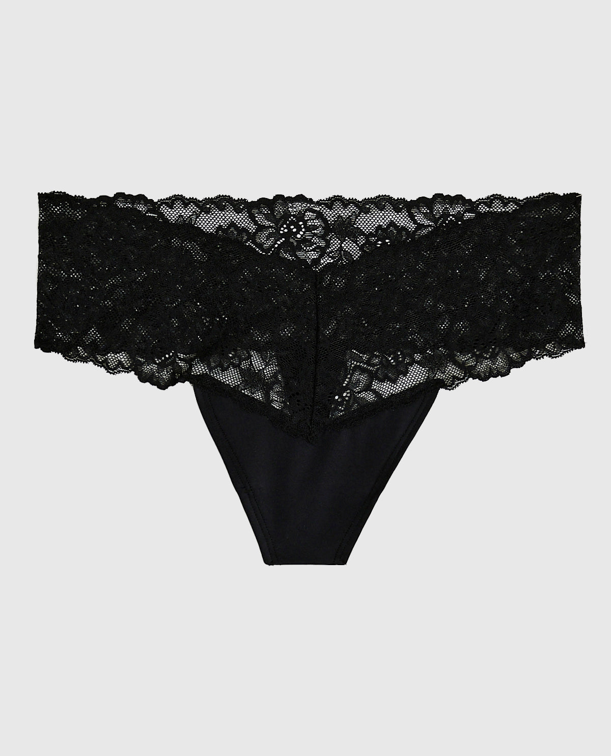 La Senza Magnificent Lace Thong Panty in Black