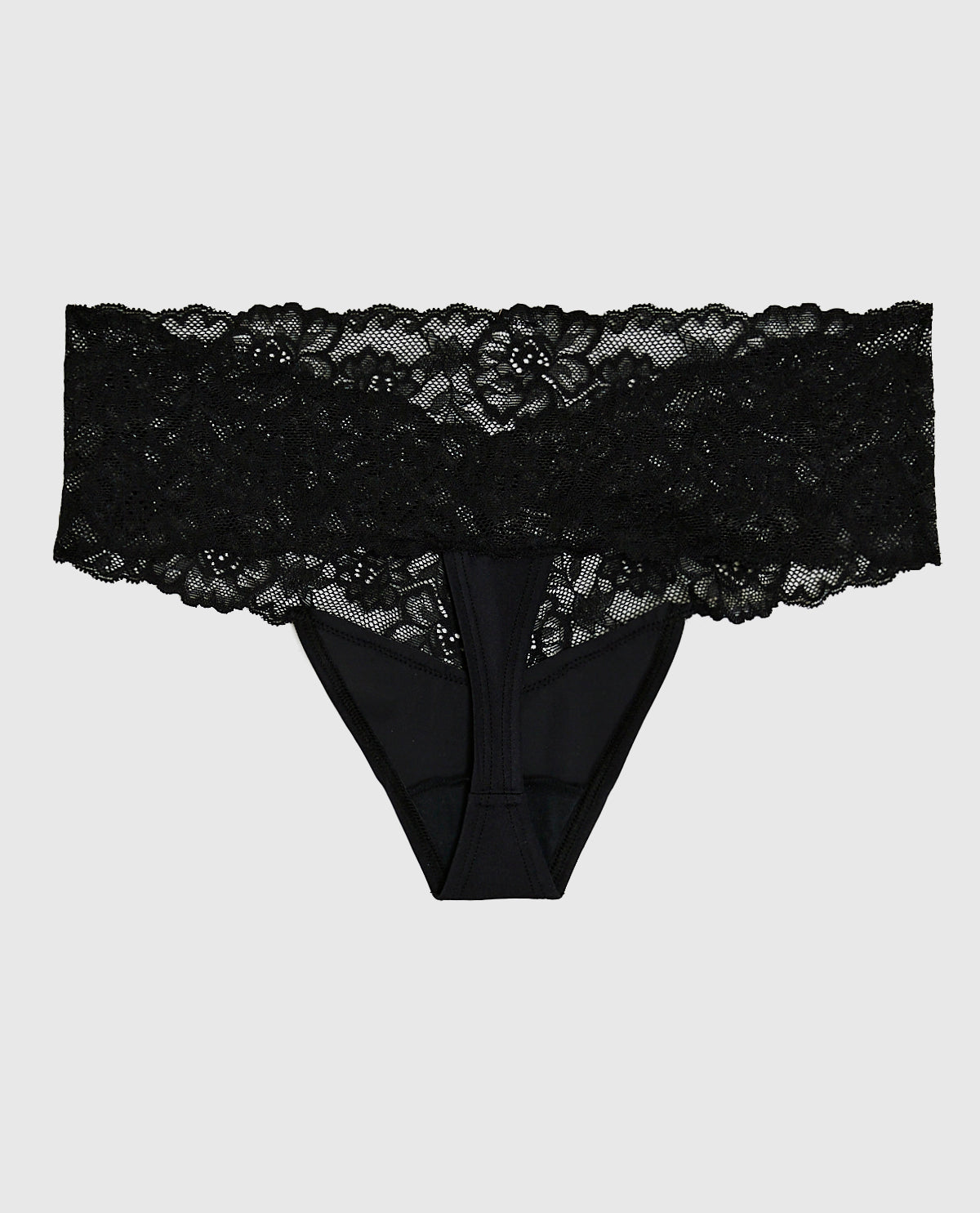 La Senza Magnificent Lace Thong Panty in Black