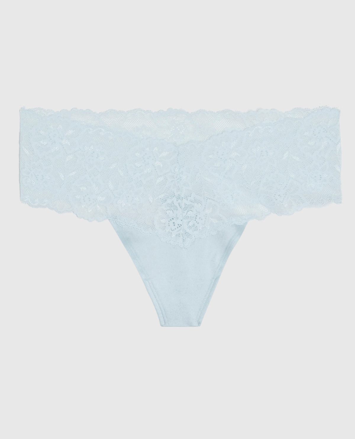 La Senza Magnificent Lace Thong Panty in Vista Blue