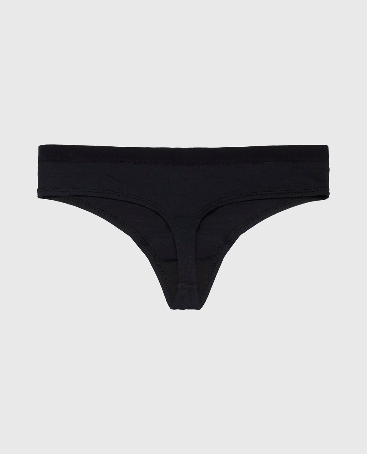 La Senza Thong Panty with Vanishing Trim in Tuxedo Black