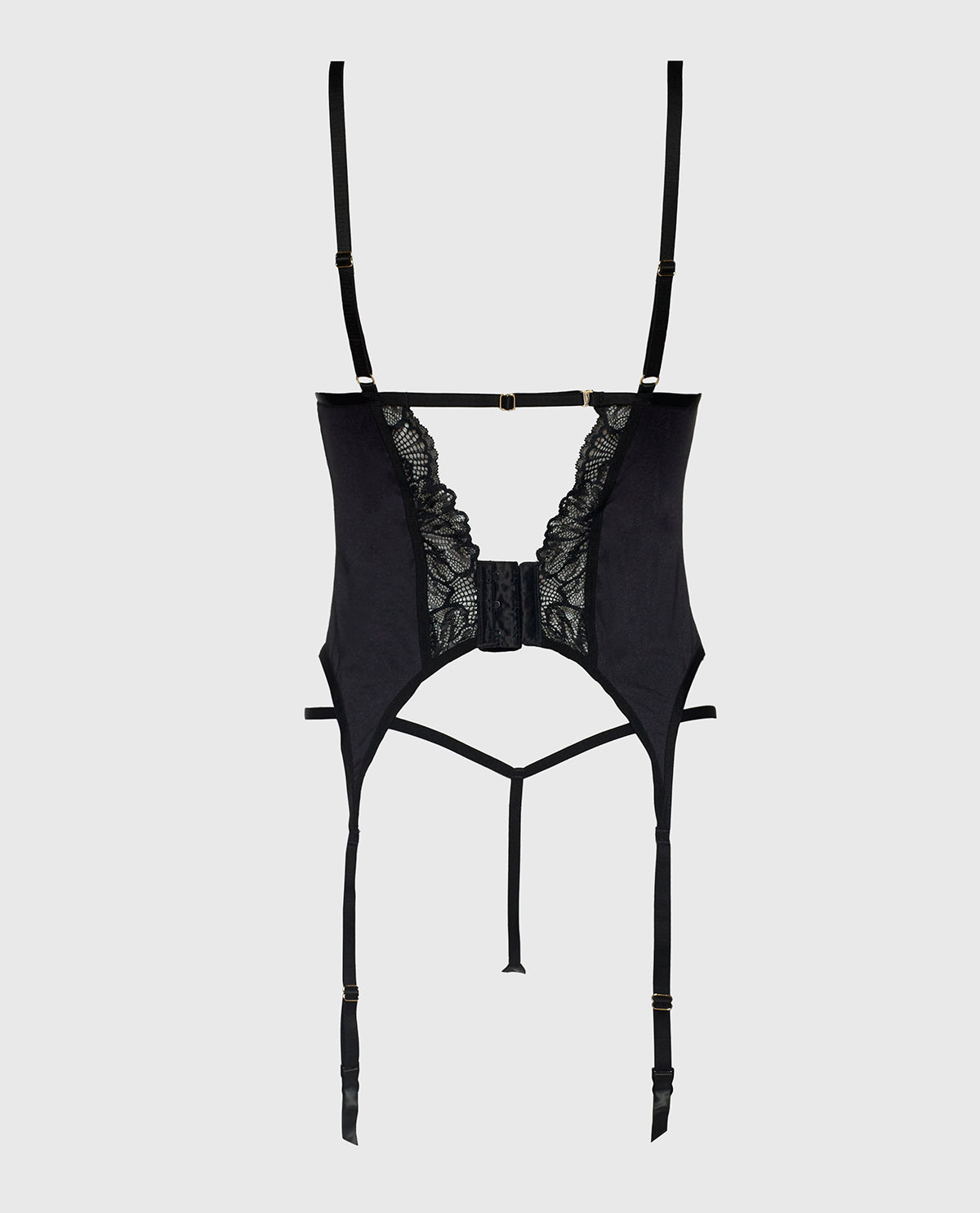 La Senza Lace and Microfiber Merrywidow in Tuxedo Black