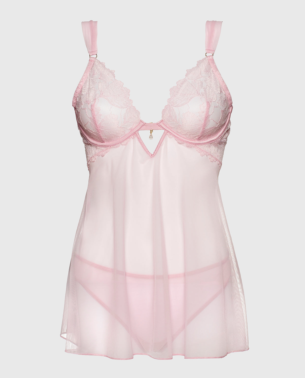 La Senza Unlined Shimmer Babydoll in Iced Lilac