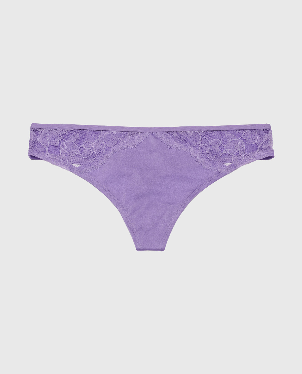 La Senza Thong Panty with Lace Micro Trim in Paisley Purple