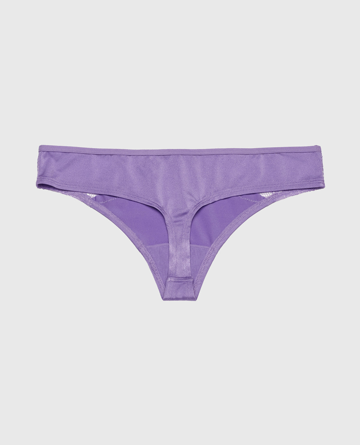 La Senza Thong Panty with Lace Micro Trim in Paisley Purple