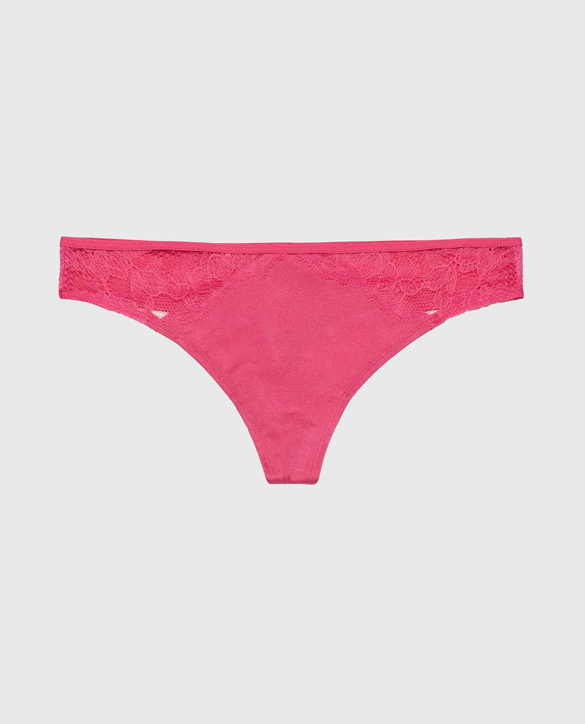 La Senza Thong Panty with Lace Micro Trim in Raspberry Rose