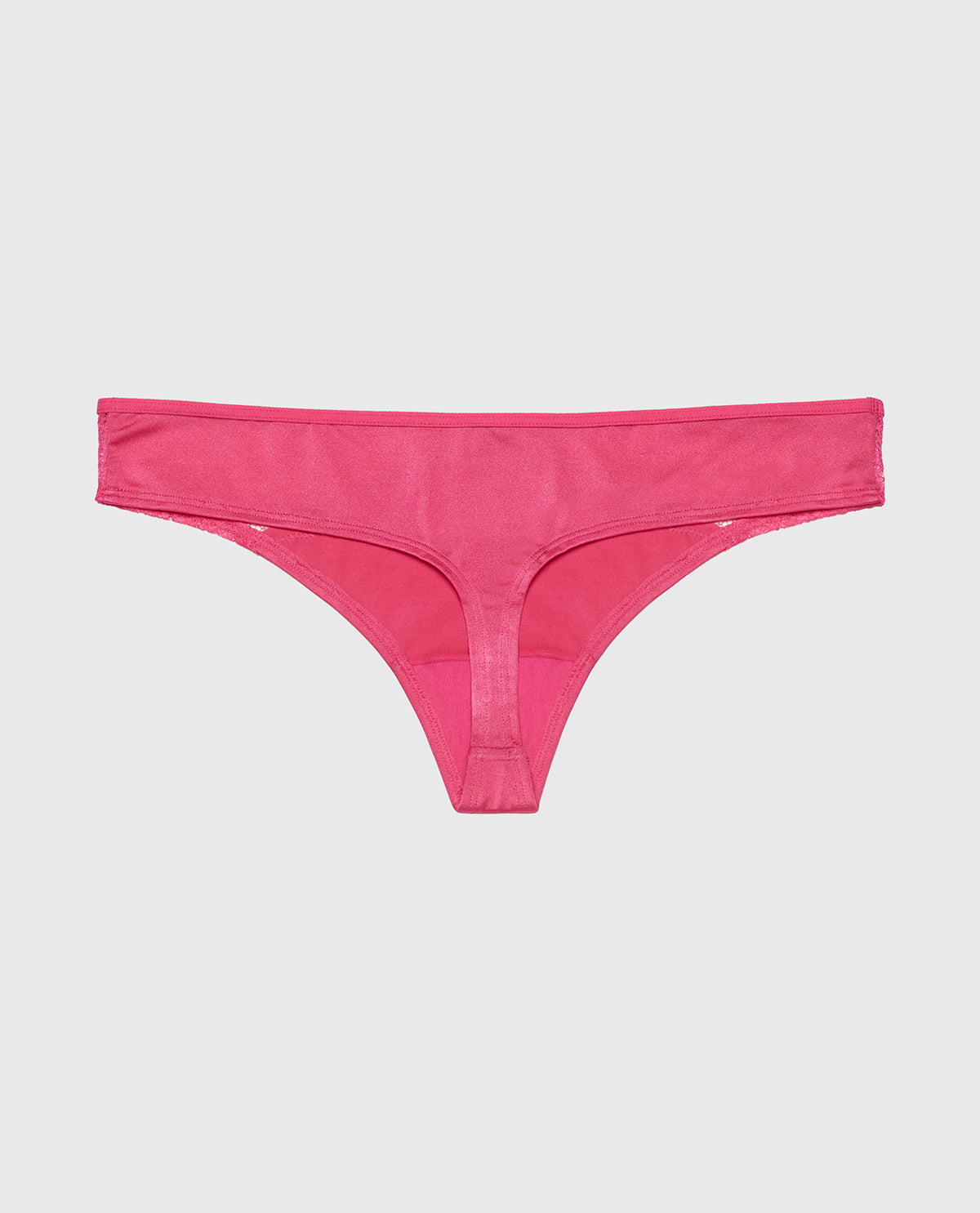 La Senza Thong Panty with Lace Micro Trim in Raspberry Rose
