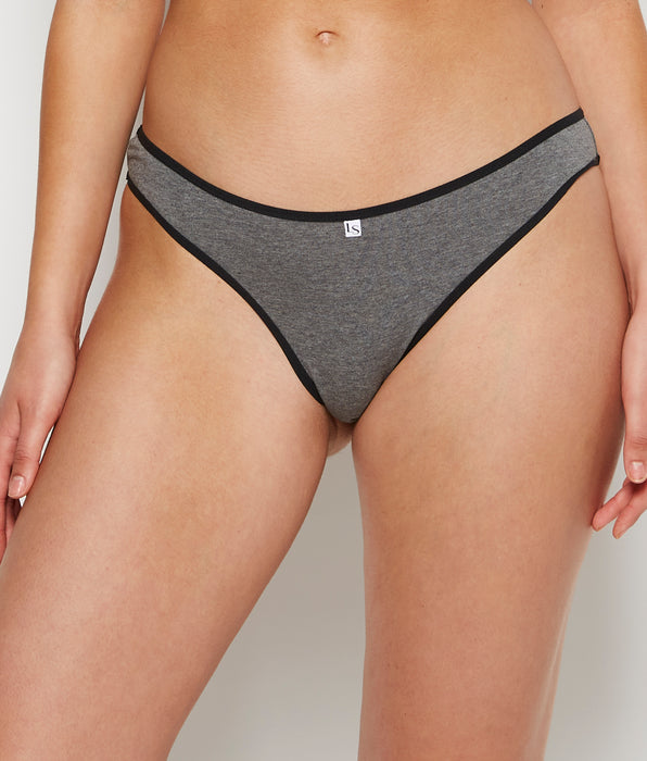 La Senza Culotte tanga en Gris chiné tuxedo