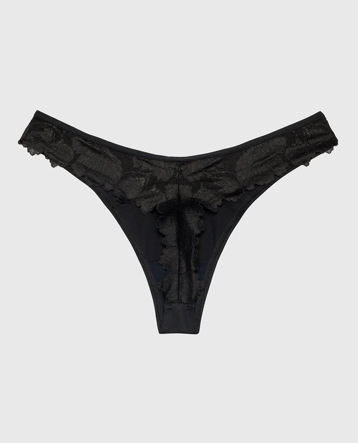La Senza Diva Thong Panty in Tuxedo Black
