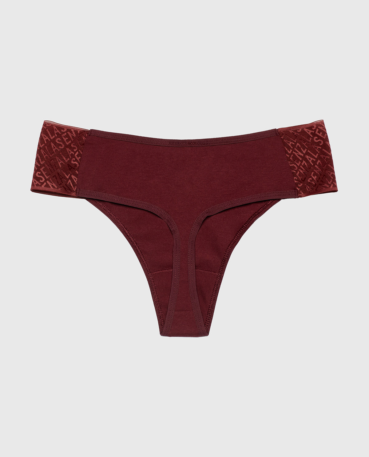 La Senza Cheeky Thong Panty with Logo in Russian Ruby