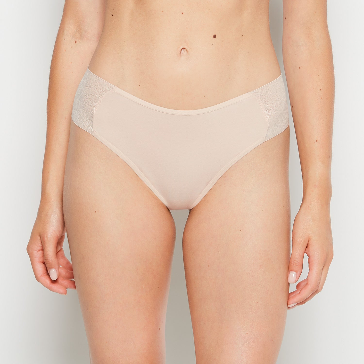La Senza Cheeky Thong Panty with Logo in Cameo Rose