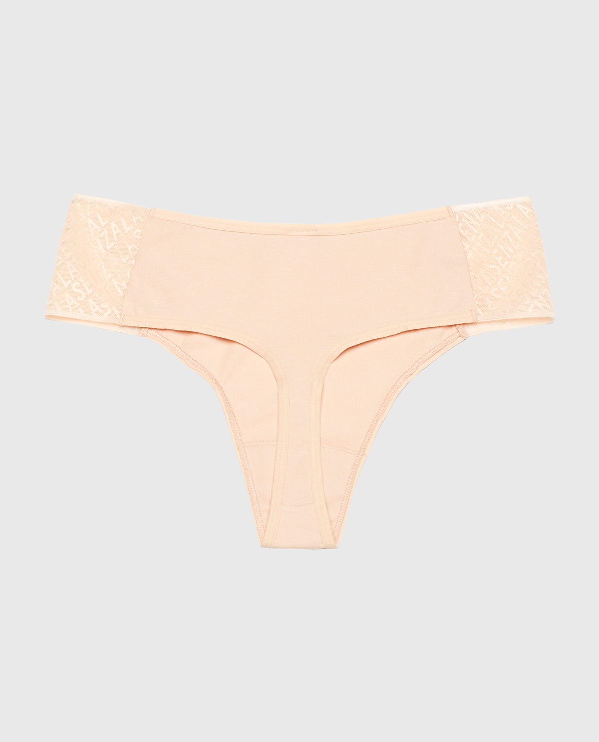La Senza Cheeky Thong Panty with Logo in Cameo Rose