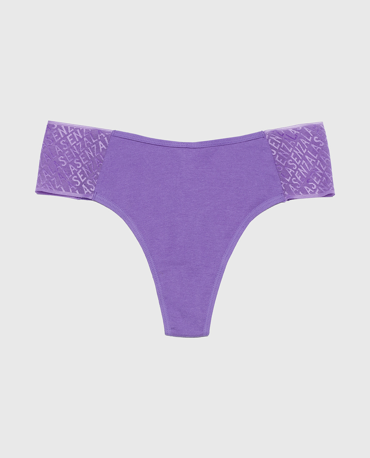 La Senza Cheeky Thong Panty with Logo in Purple Opulence