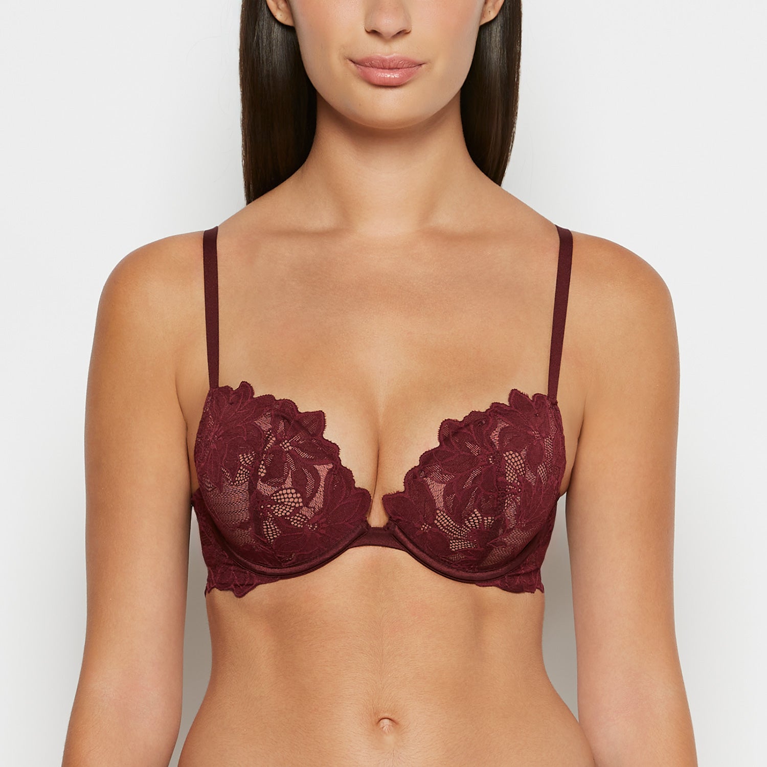 La Senza Push up bra with all over Reverie Lace in Russian Ruby