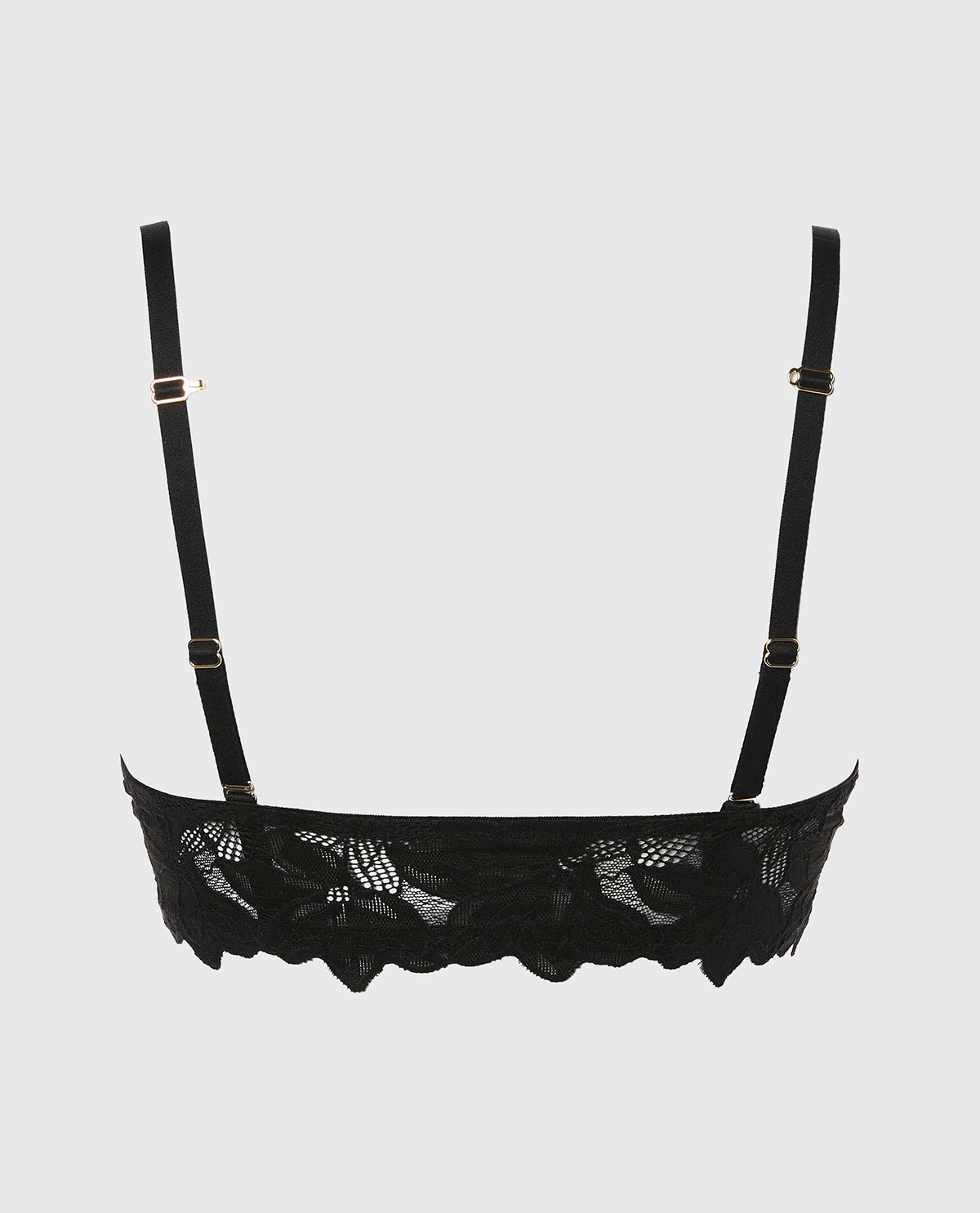 La Senza Front Close Push Up Bra with Reverie Lace in Tuxedo Black