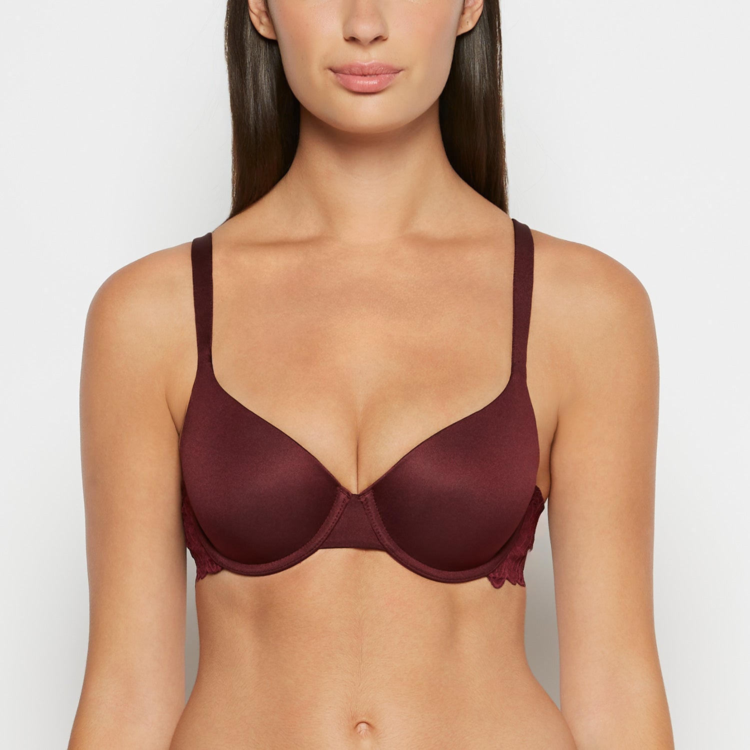 La Senza Lightly Lined Micro Cup Reverie Bra with Lace Wing in Russian Ruby