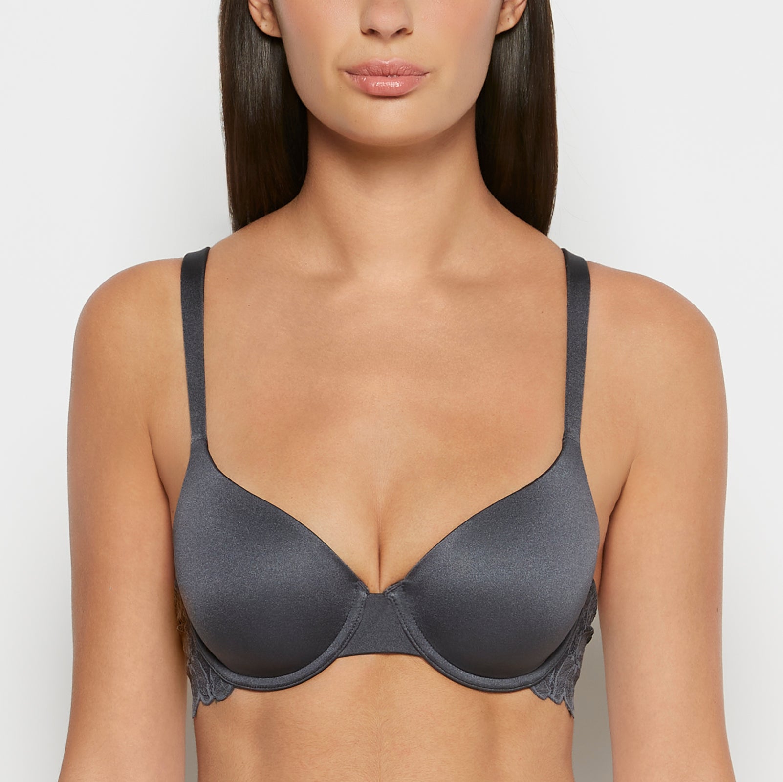 La Senza Lightly Lined Micro Cup Reverie Bra with Lace Wing in Ebony
