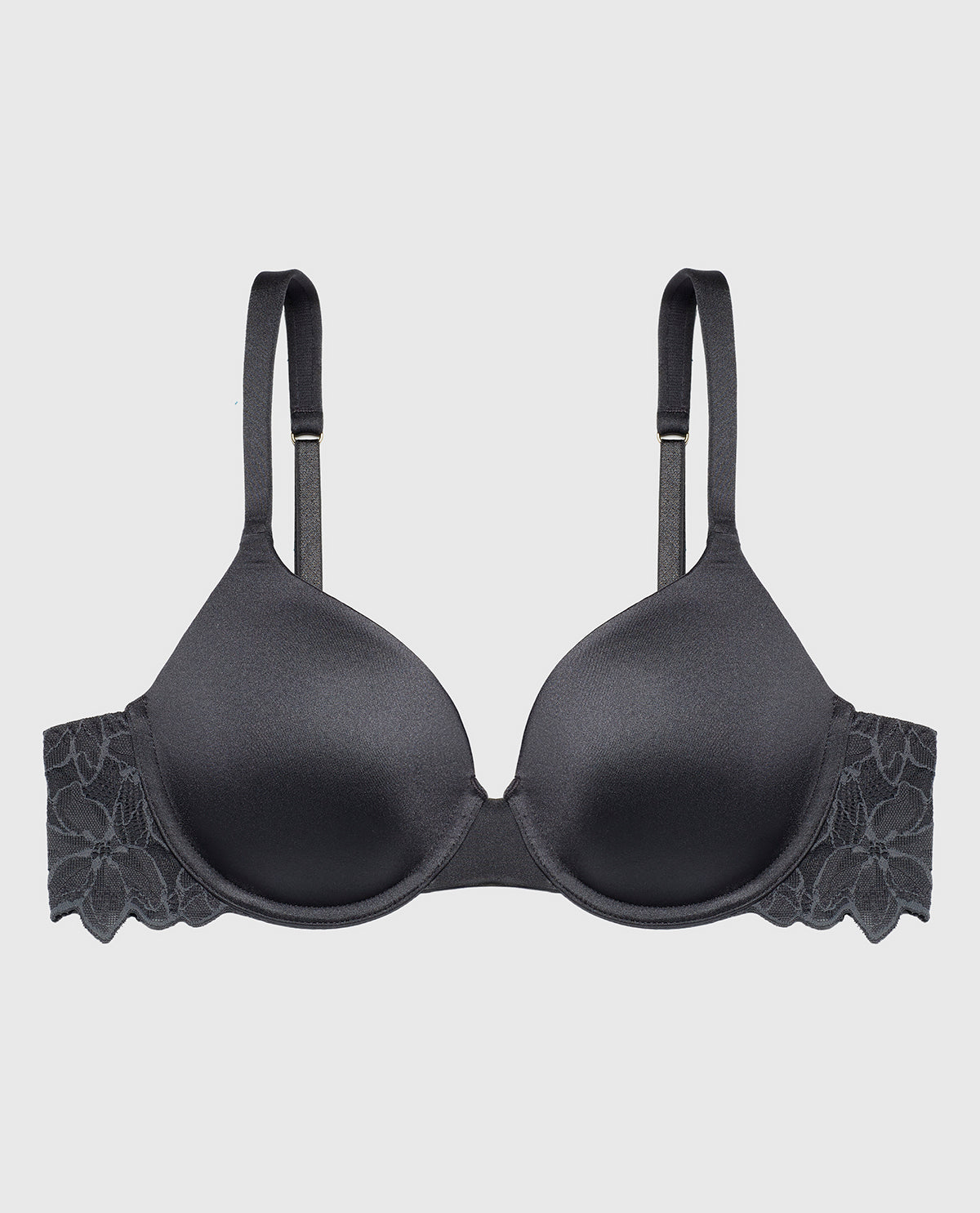 La Senza Lightly Lined Micro Cup Reverie Bra with Lace Wing in Ebony