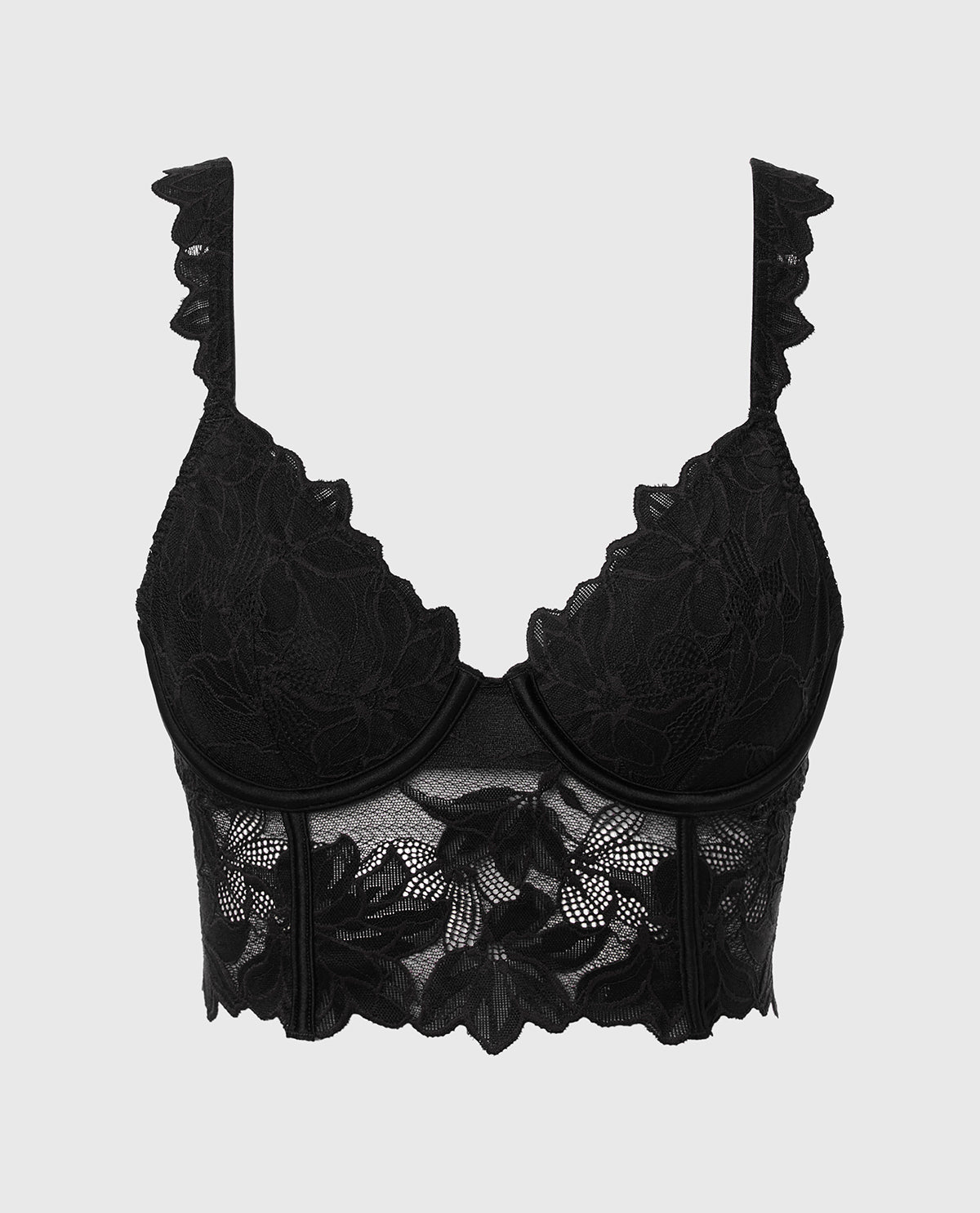 La Senza Demi Cup Bustier in Tuxedo Black