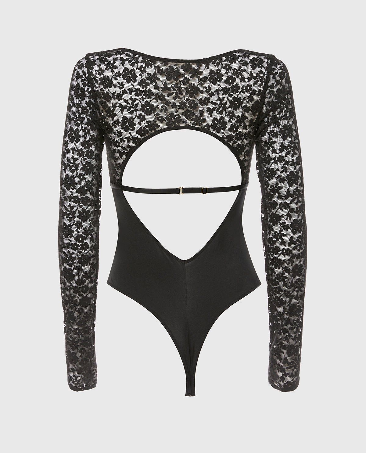La Senza After Hours Longsleeve Bodysuit in Tuxedo Black