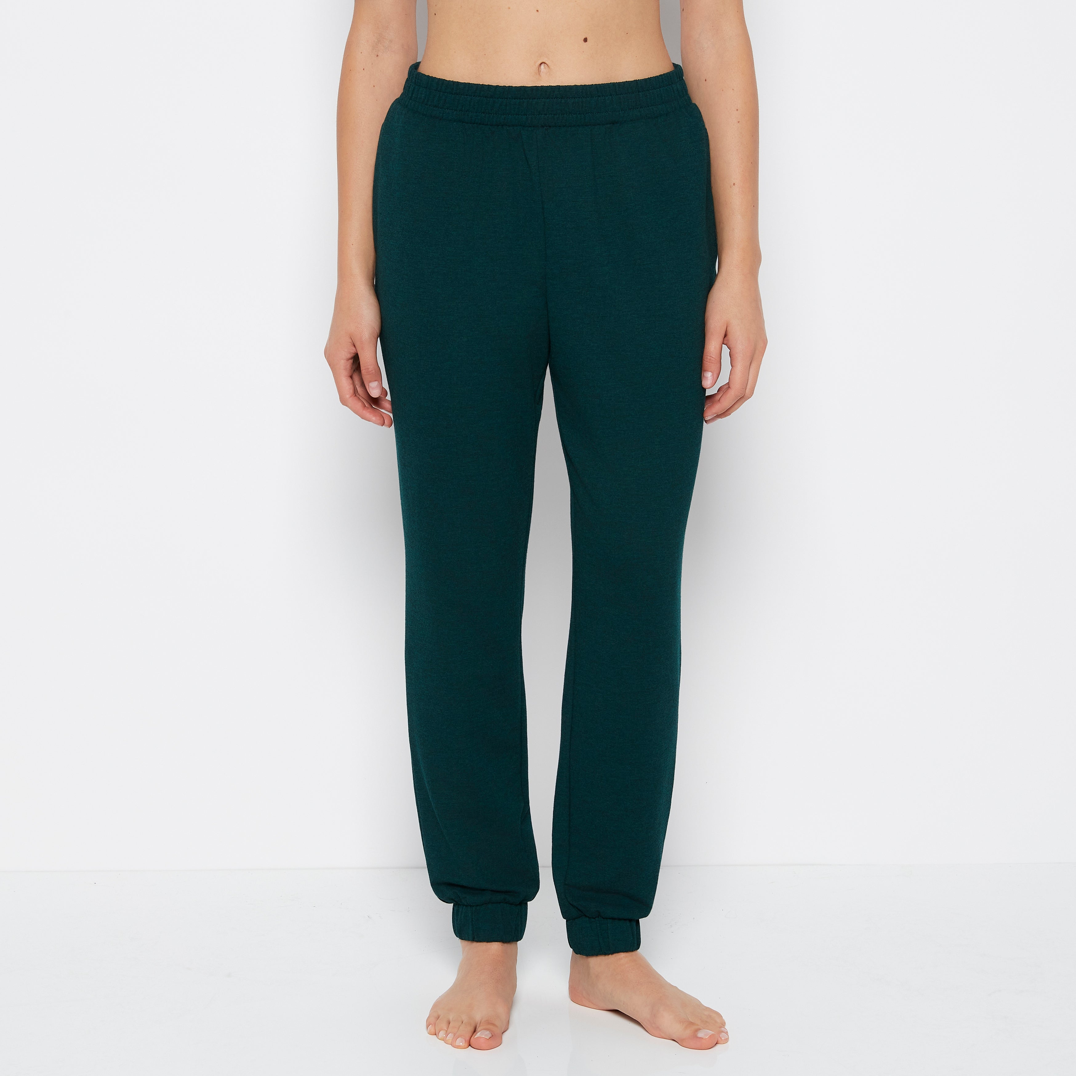 La Senza French Terry Sleep Pant in Emerald Green Heather