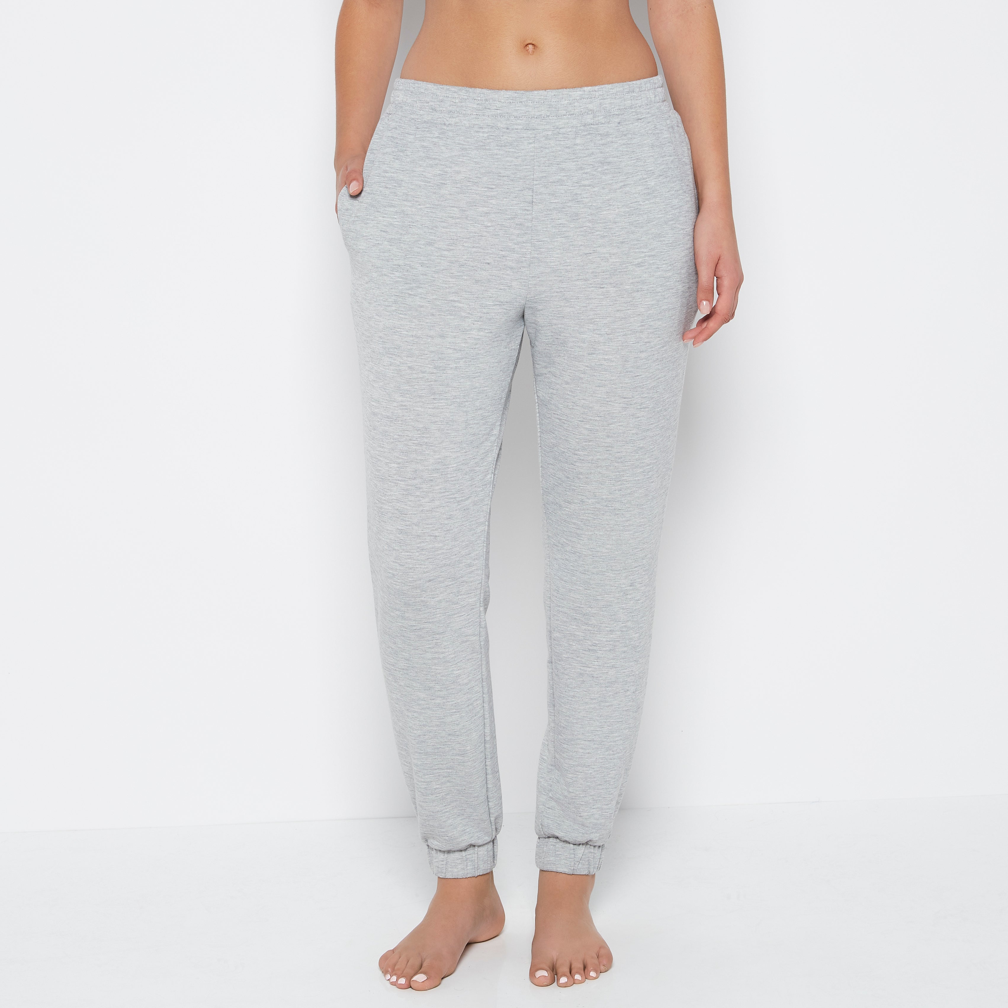 La Senza Pantalon de nuit en tissu éponge gris frais chiné