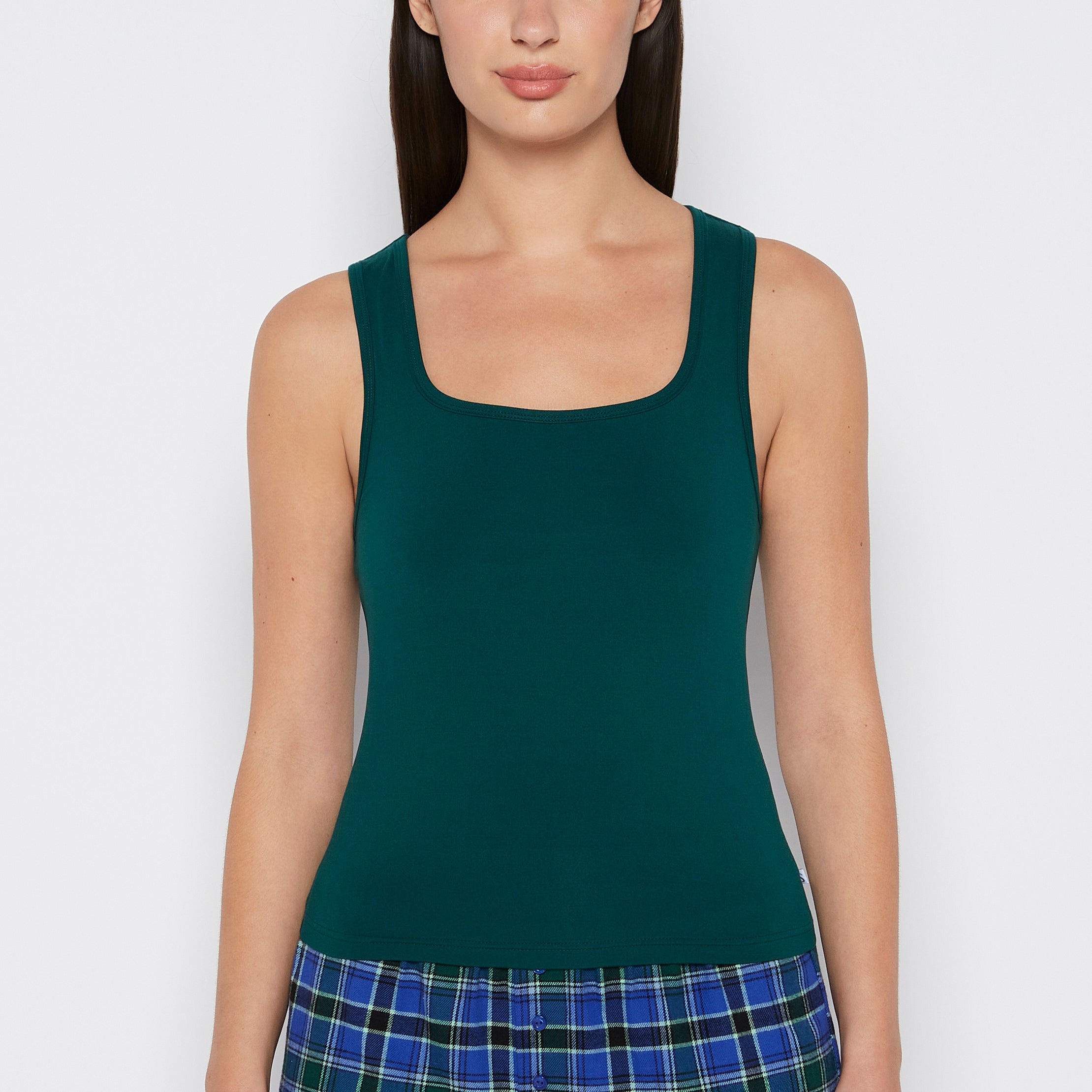 La Senza Square Neck Sleep Tank in Emerald Green