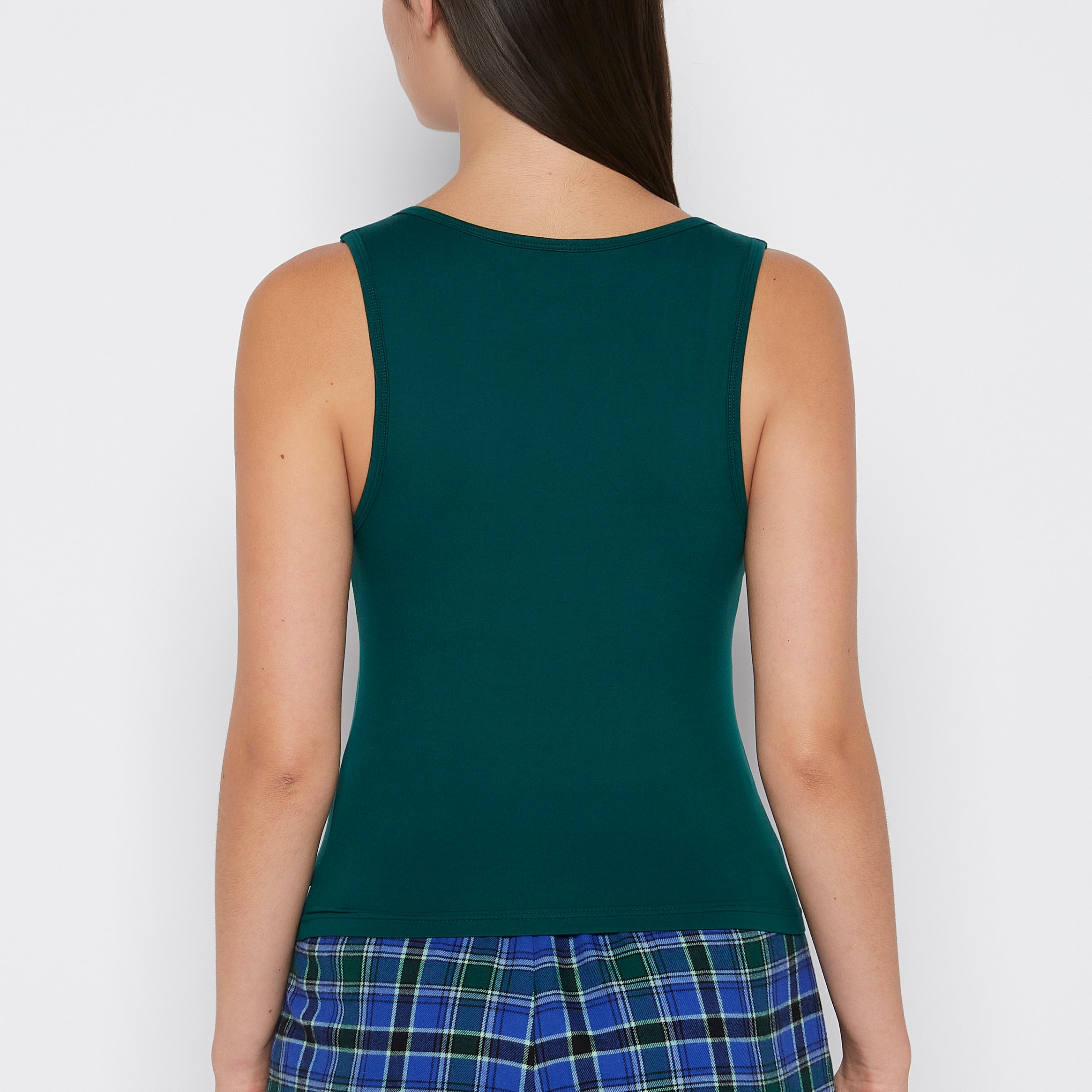La Senza Square Neck Sleep Tank in Emerald Green