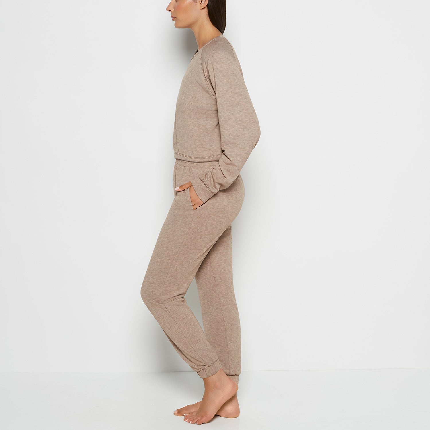 La Senza French Terry Sleep Pant in Leafless Tree Heather