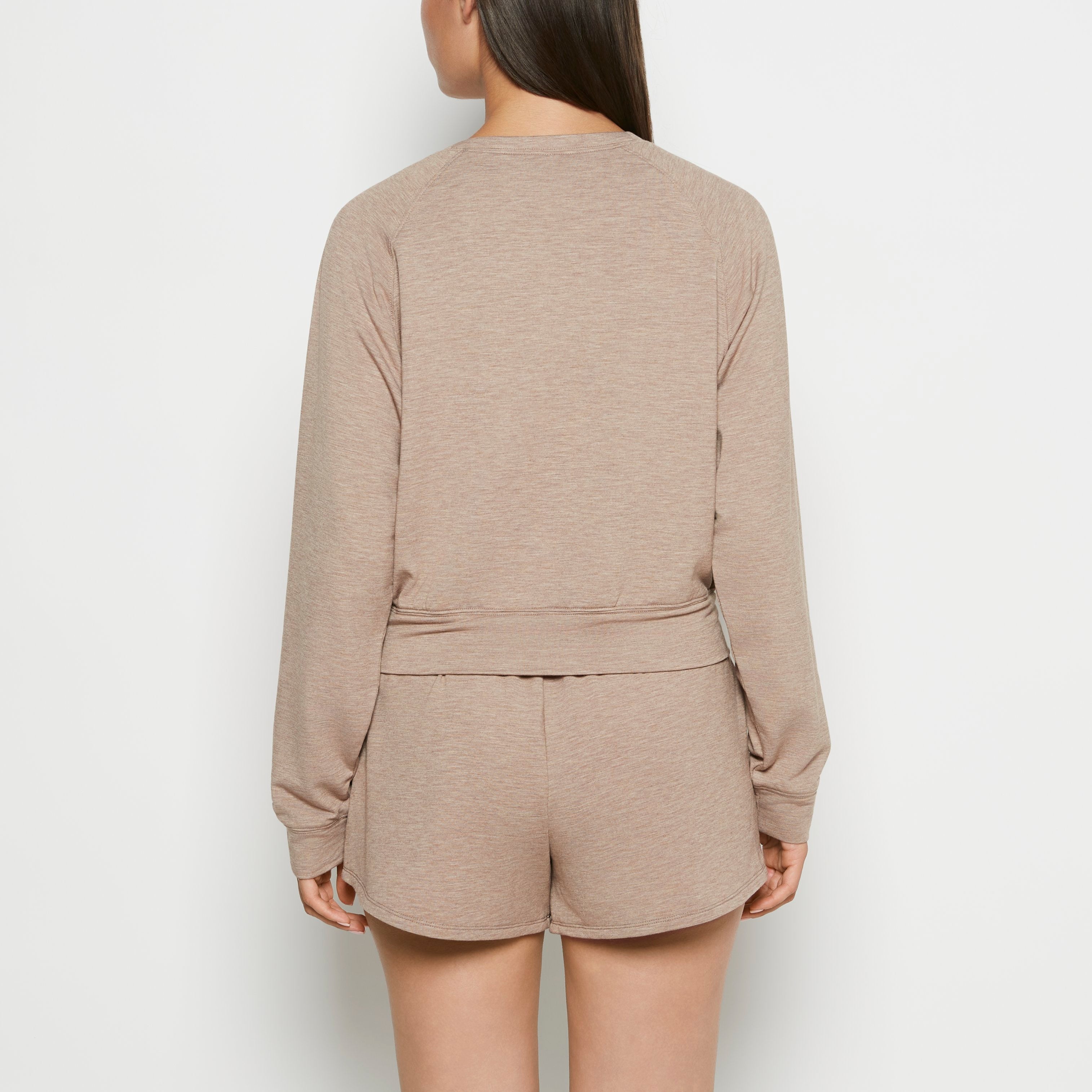 La Senza Haut de nuit ras du cou en molleton in Arbre décimé chiné