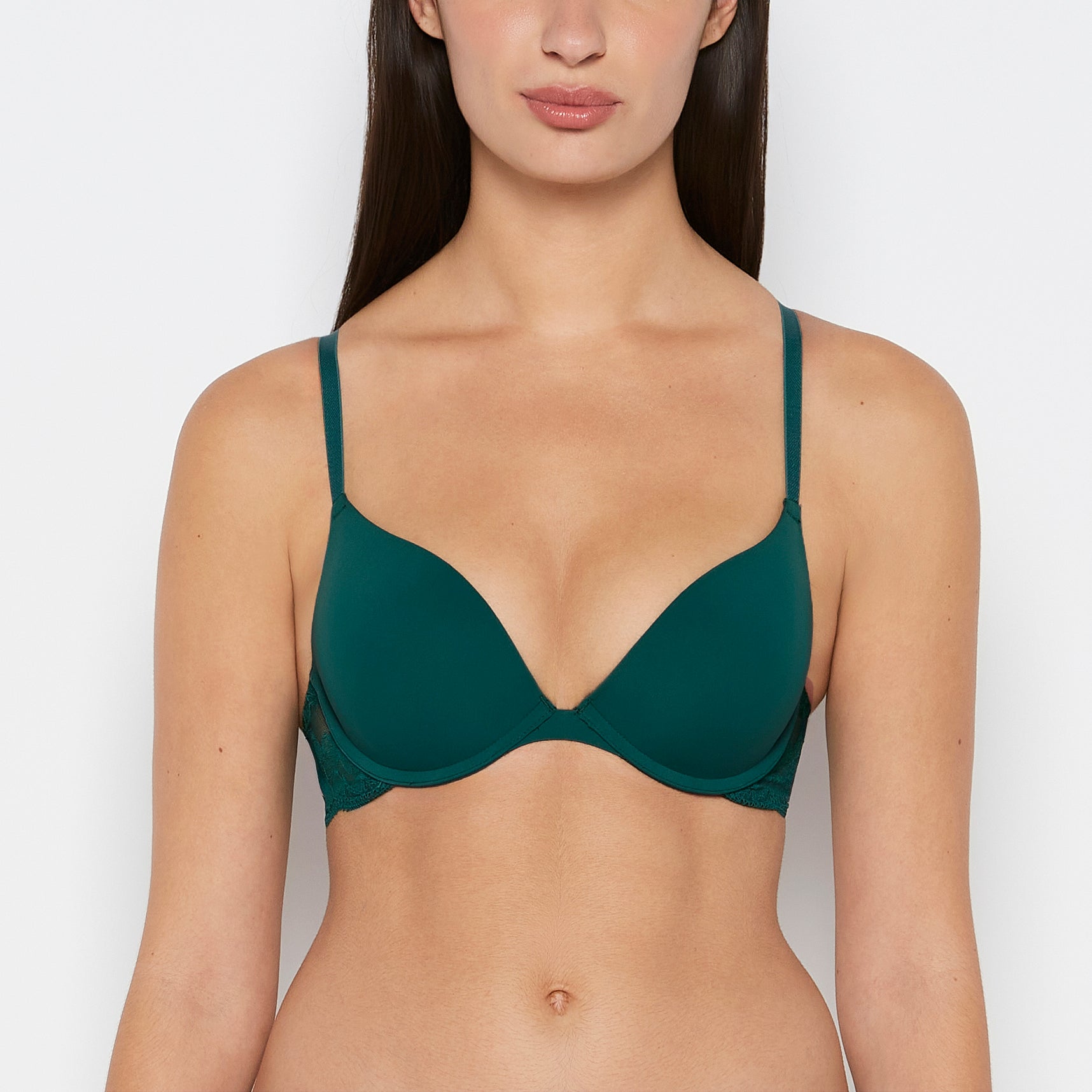 La Senza Charmed Micro Cup Bra with Lace Wing in Emerald Green