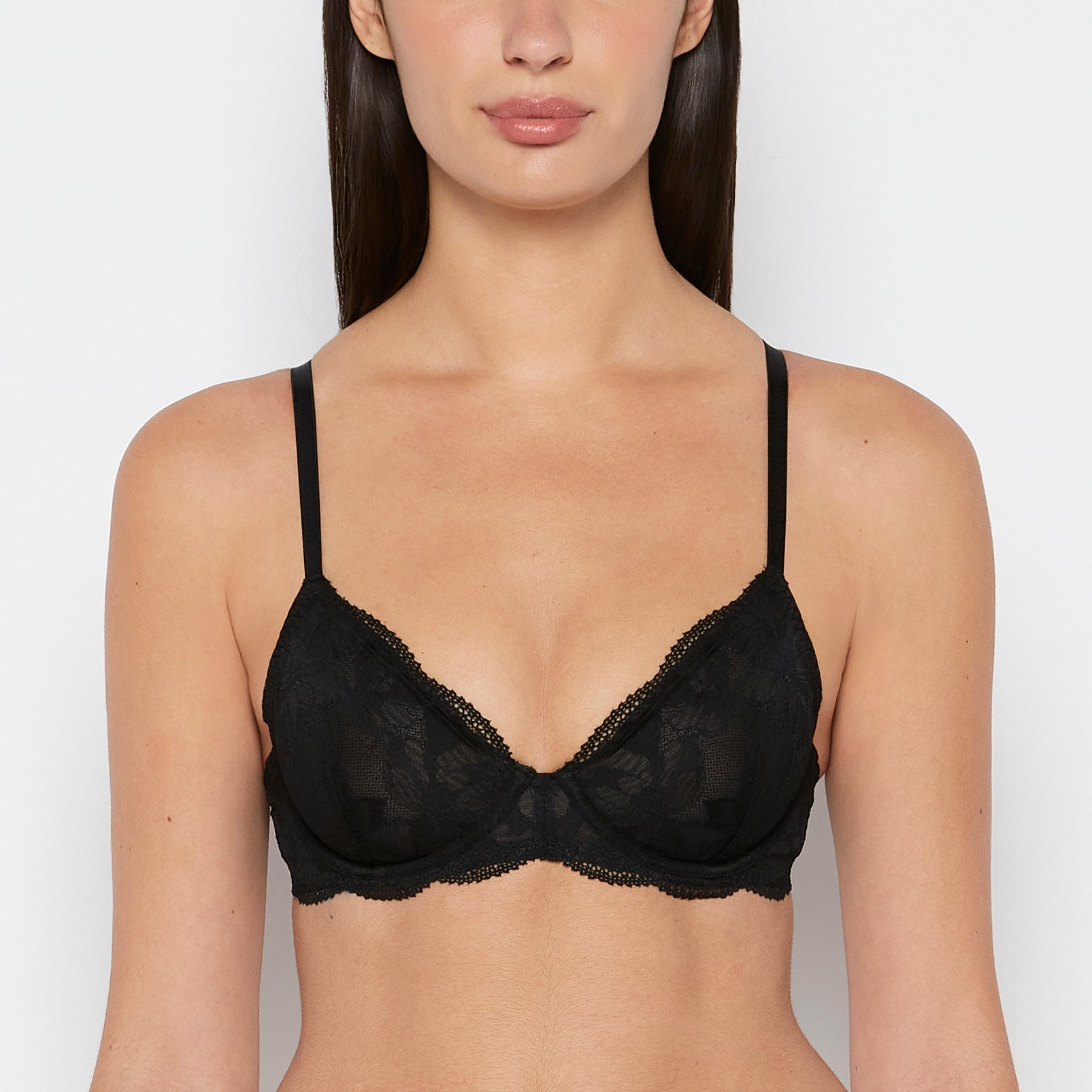 La Senza Charmed unlined demi bra in Tuxedo Black
