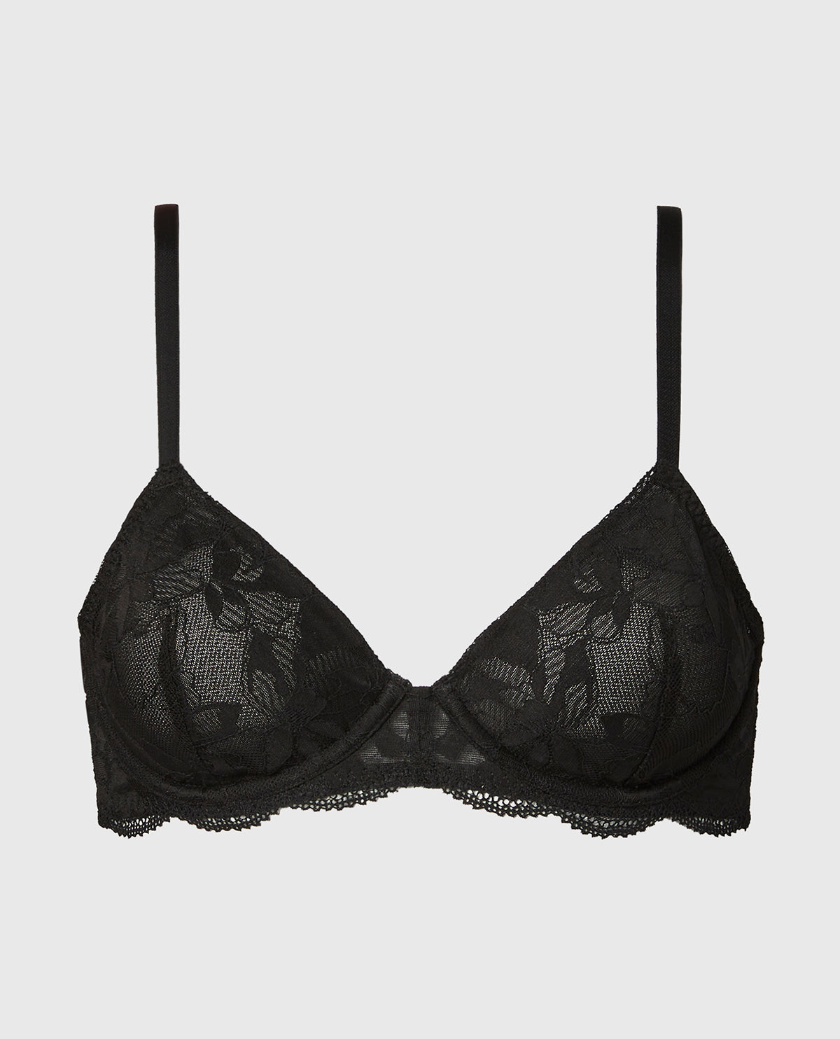 La Senza Charmed unlined demi bra in Tuxedo Black
