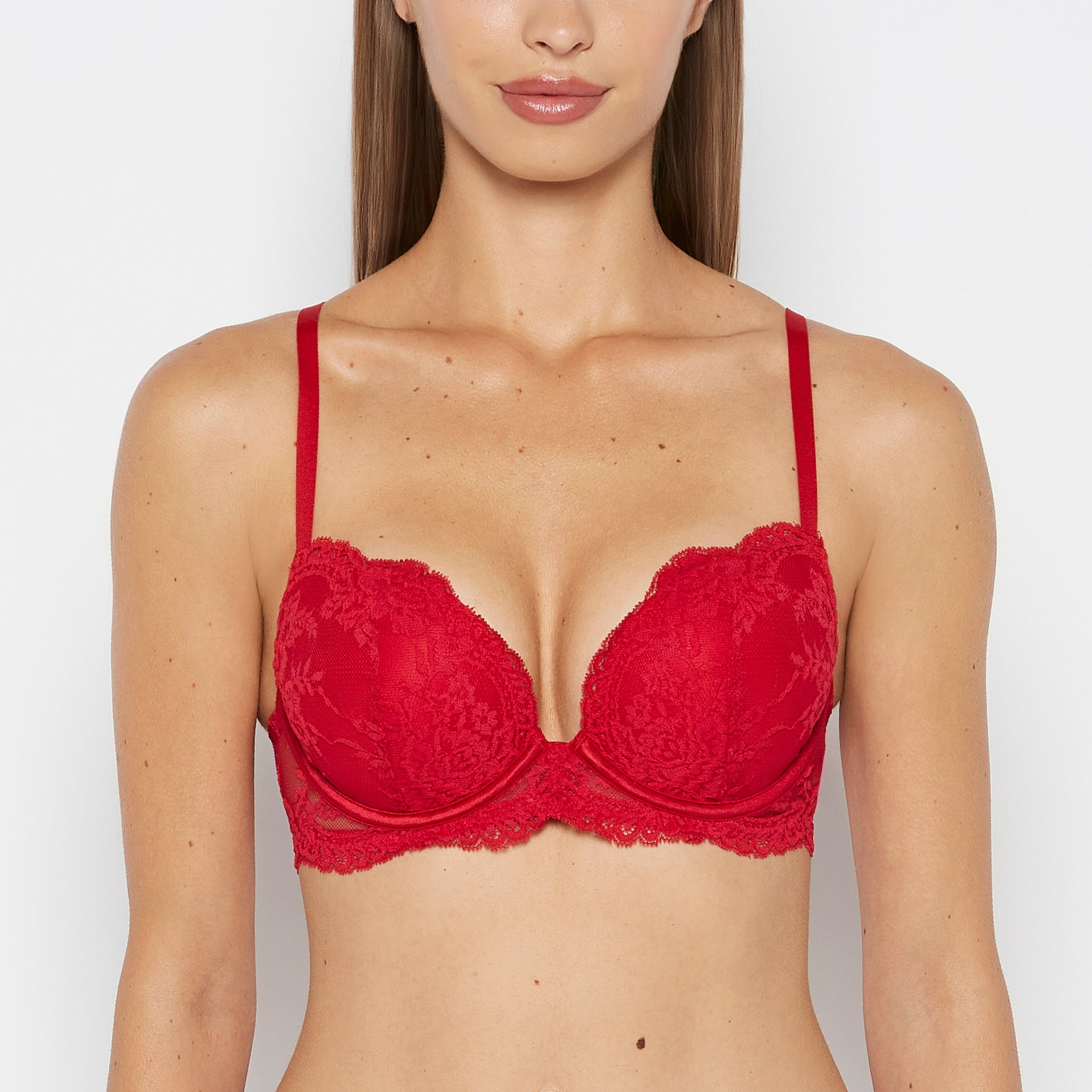 La Senza Push up Opulent Lace bra with lace cradle in Crimson