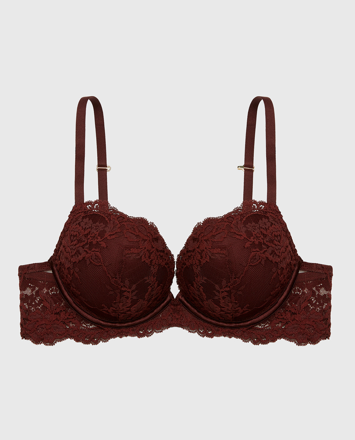 La Senza Push up Opulent Lace bra with lace cradle in Bitter Chocolate