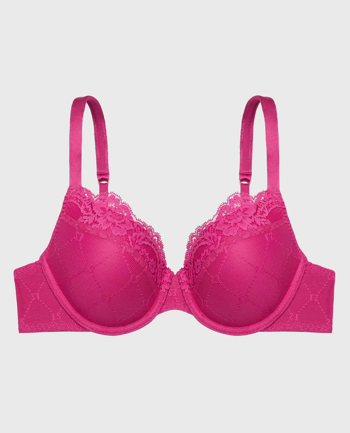 La Senza Lightly Lined Mesh Perfect Coverage Bra in Fuchsia Red