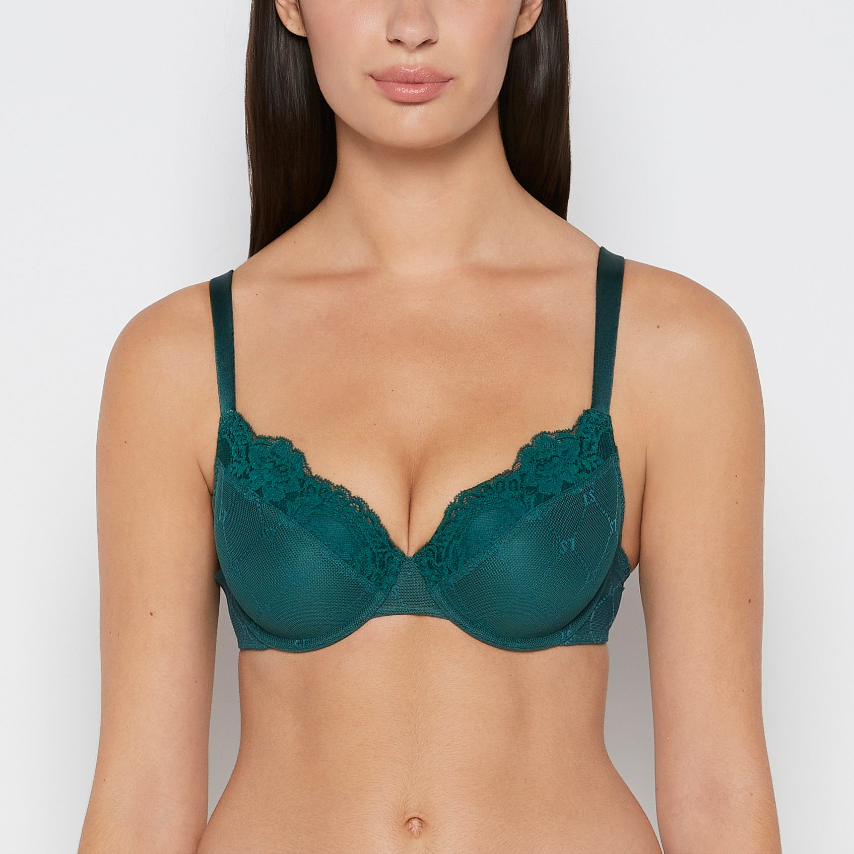 La Senza Lightly Lined Mesh Perfect Coverage Bra in Emerald Green