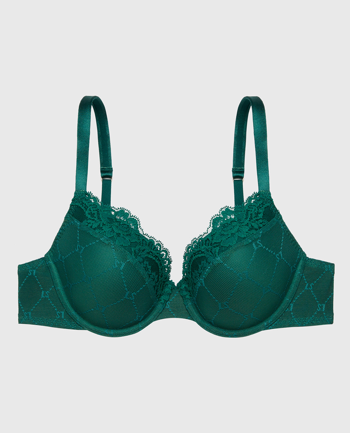 La Senza Lightly Lined Mesh Perfect Coverage Bra in Emerald Green