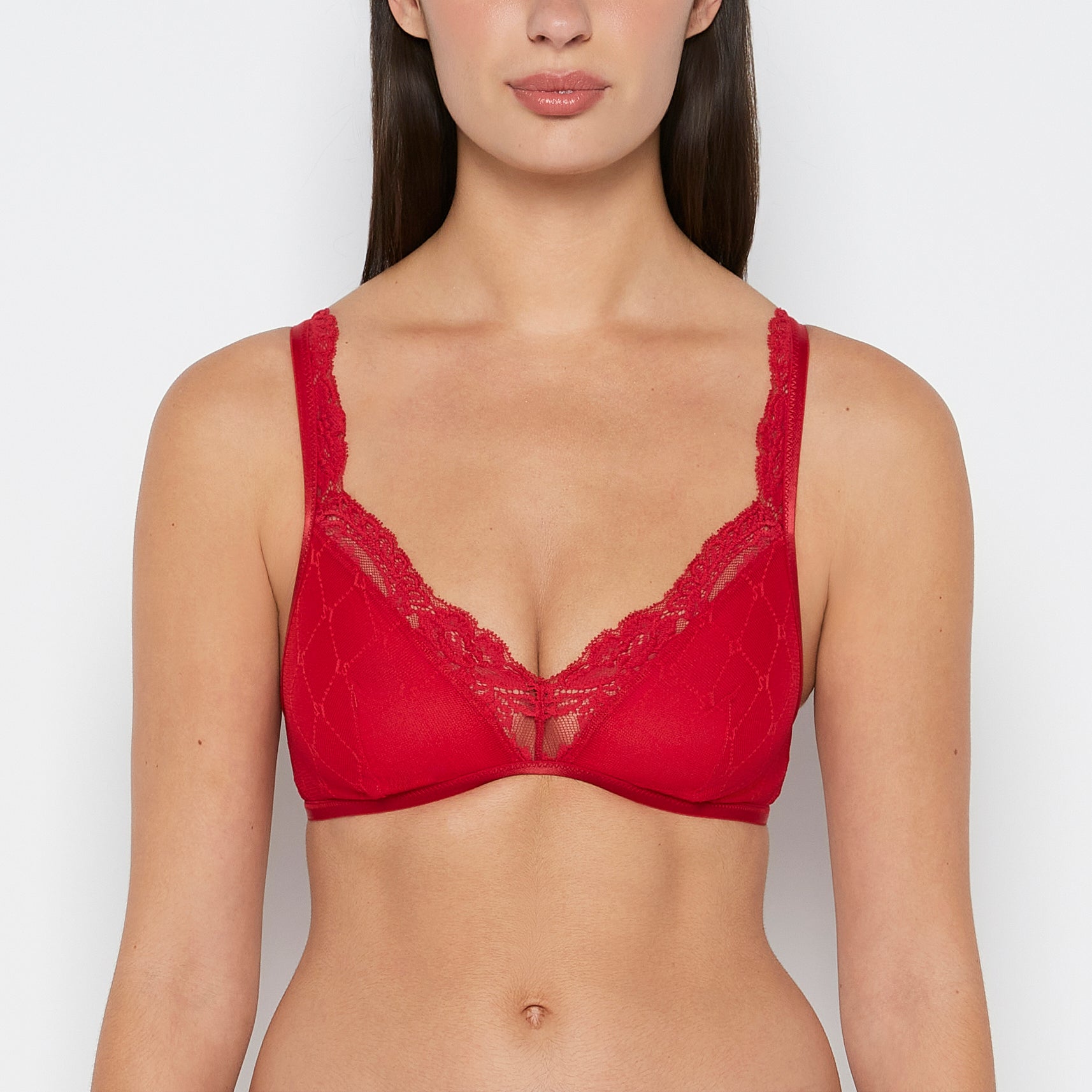 La Senza Mesh Demi Bra in Crimson