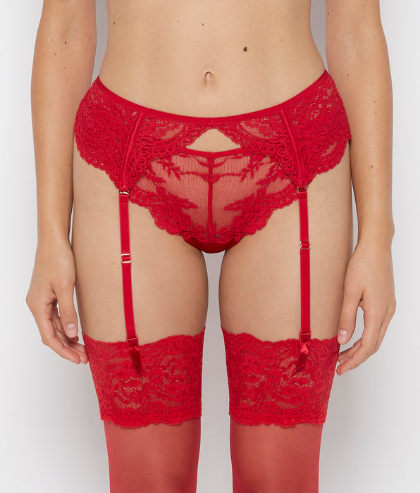 La Senza Mesh Garter in Crimson