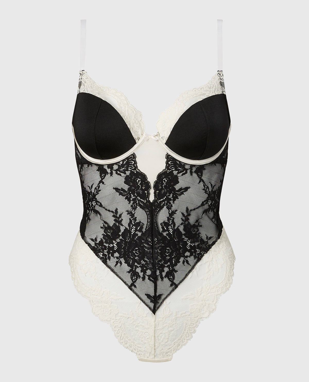 La Senza Combiné demi-buste en dentelle opulente smoking noir
