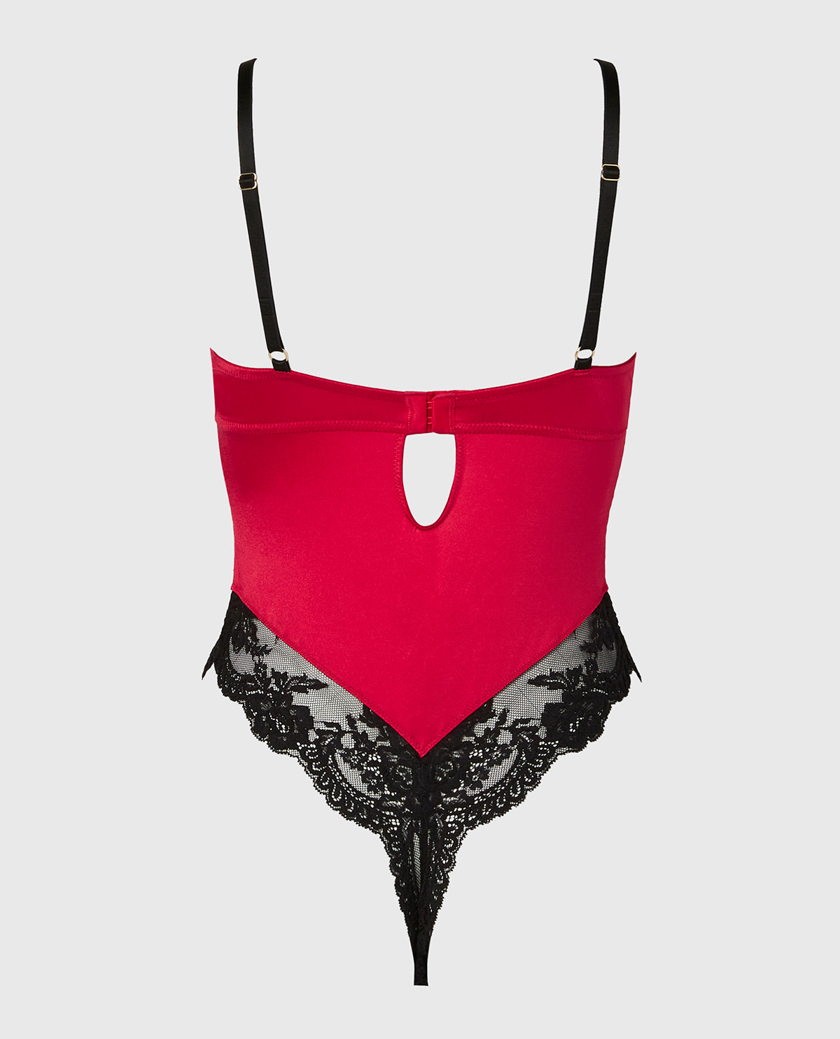 La Senza Demi Opulent Lace Bodysuit in Crimson