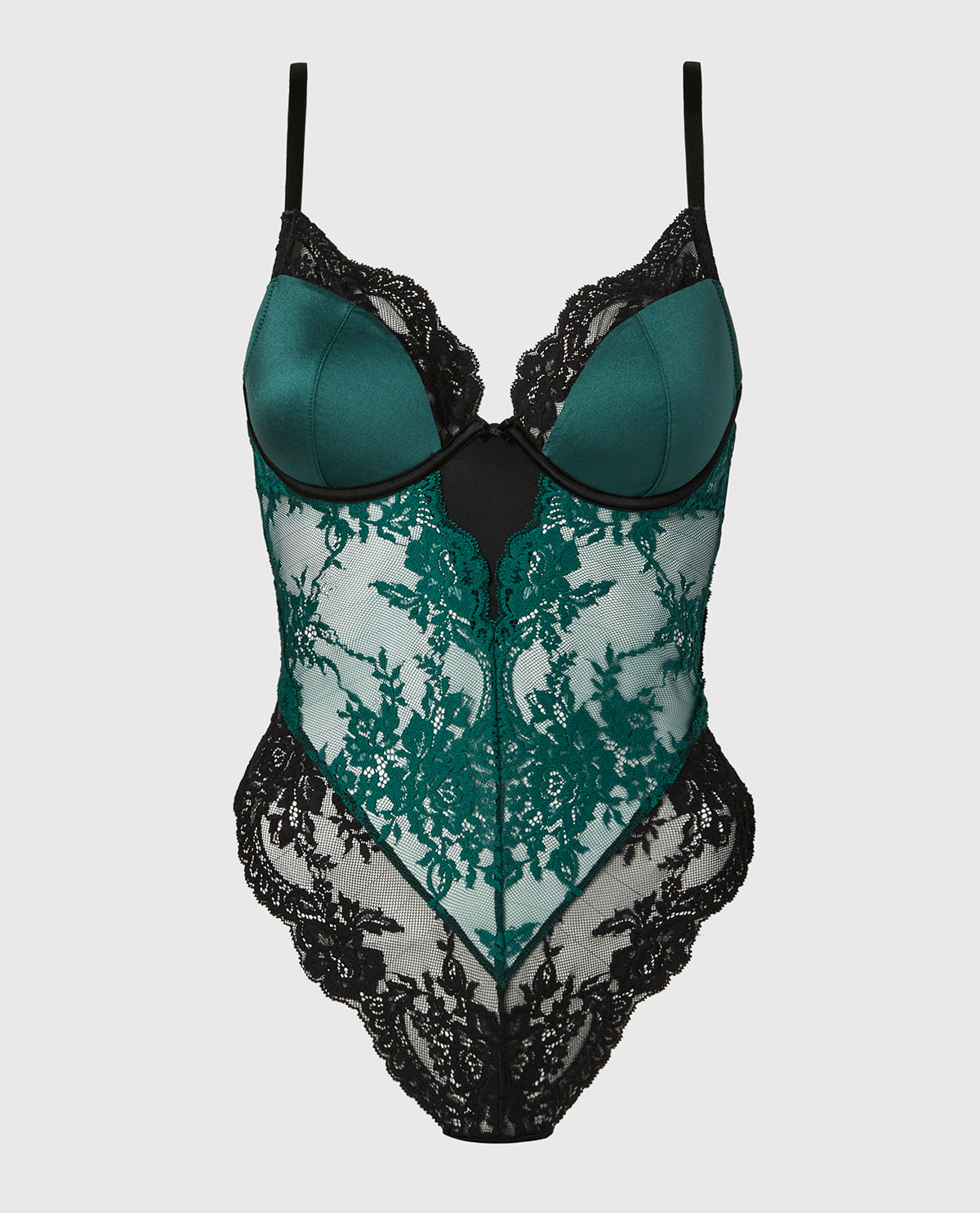 La Senza Combiné demi-buste en dentelle opulente vert émeraude