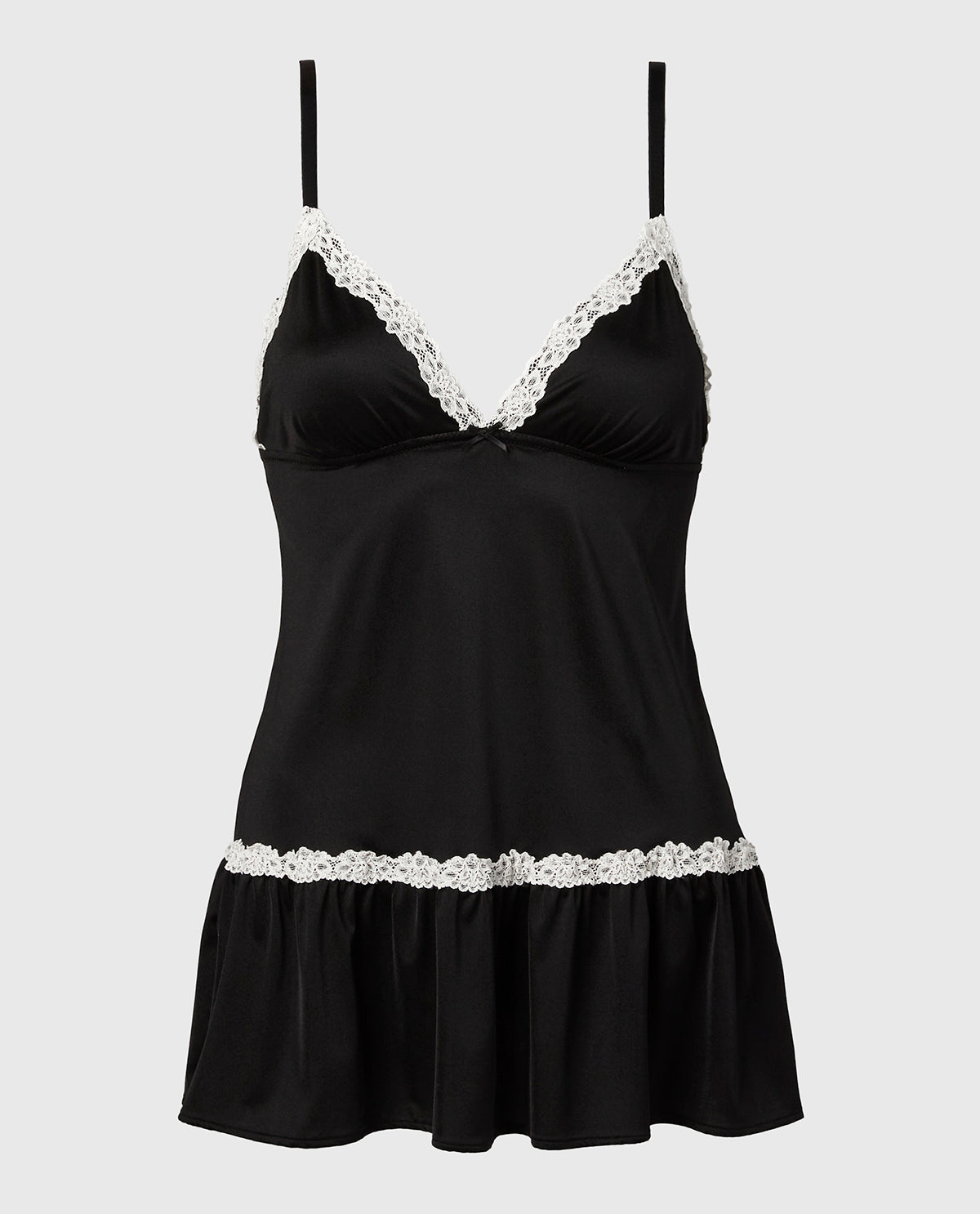 La Senza Wicked Lace Micro Dress in Tuxedo Black