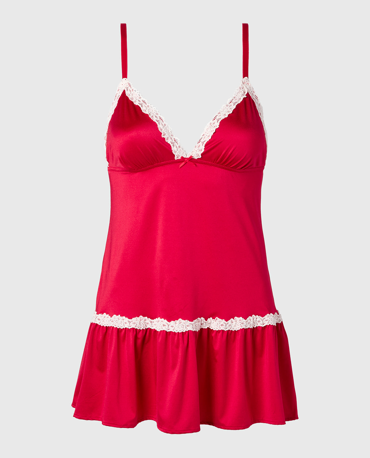 La Senza Robe en microfibre avec superbe dentelle cramoisie