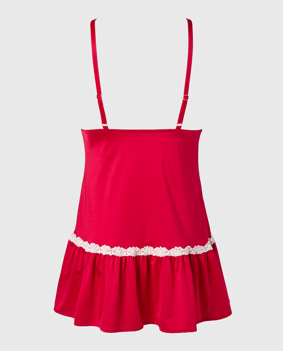 La Senza Robe en microfibre avec superbe dentelle cramoisie