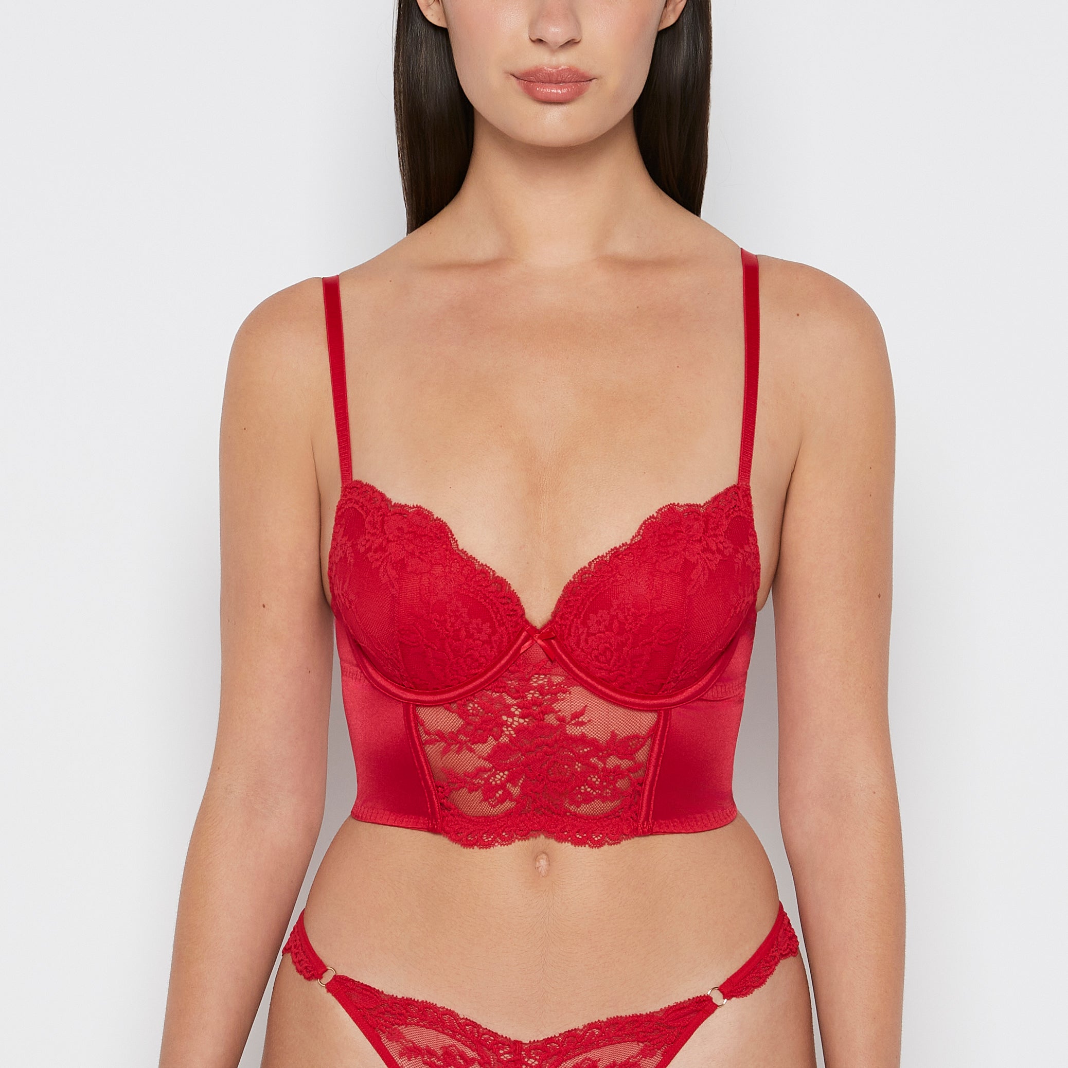 La Senza Demi Cup Bustier Bra Top in Crimson