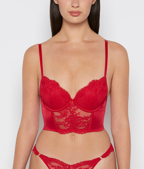 La Senza Demi Cup Bustier Bra Top in Crimson