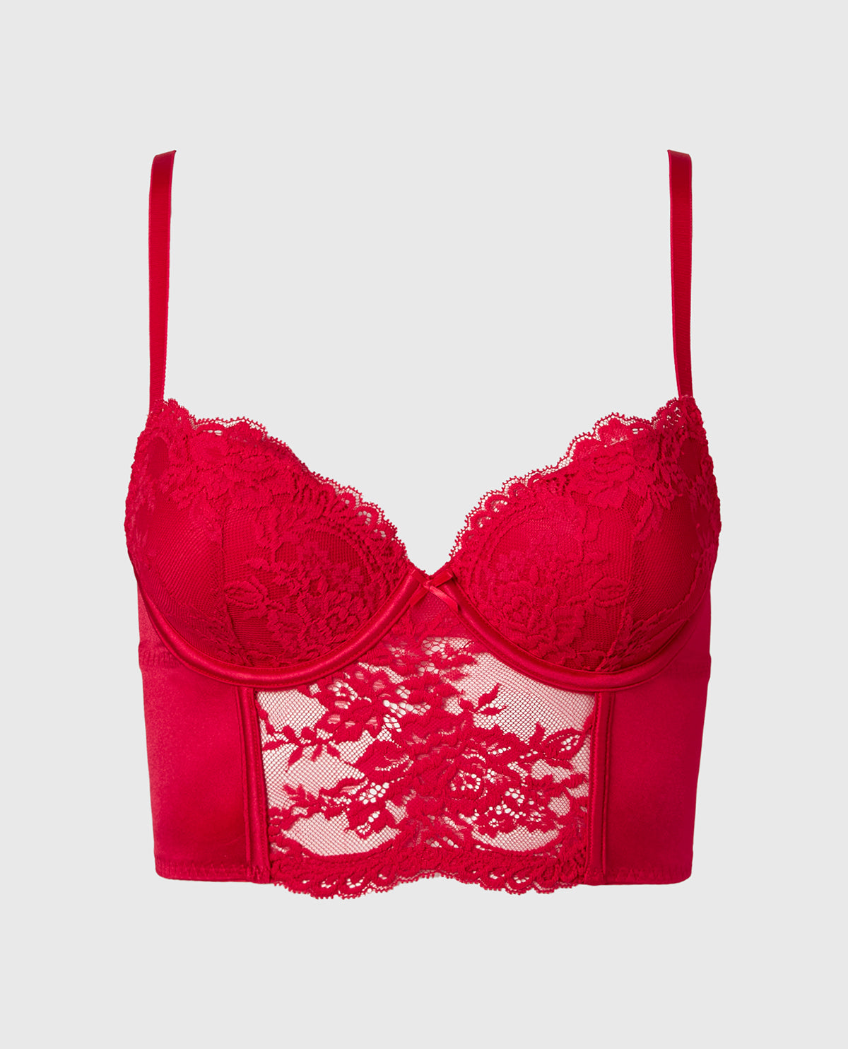 La Senza Demi Cup Bustier Bra Top in Crimson