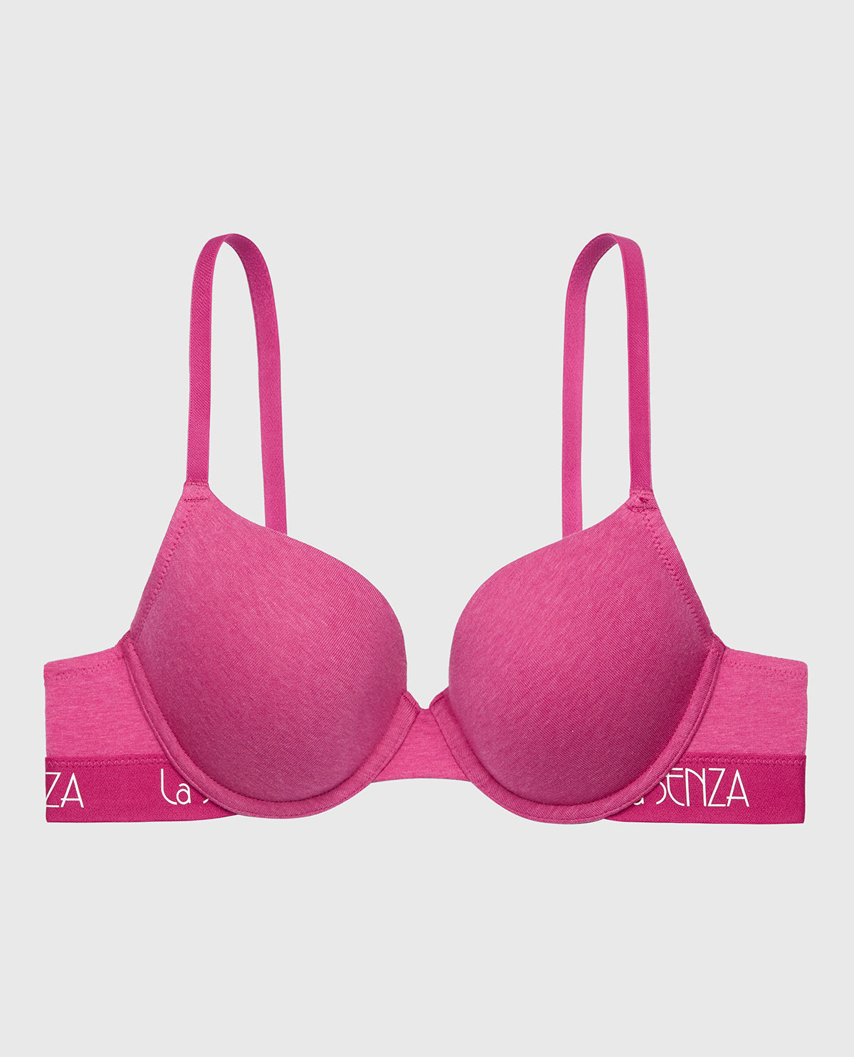 La Senza Lightly Lined demi bra with art deco logo in Fuchsia Red Heather